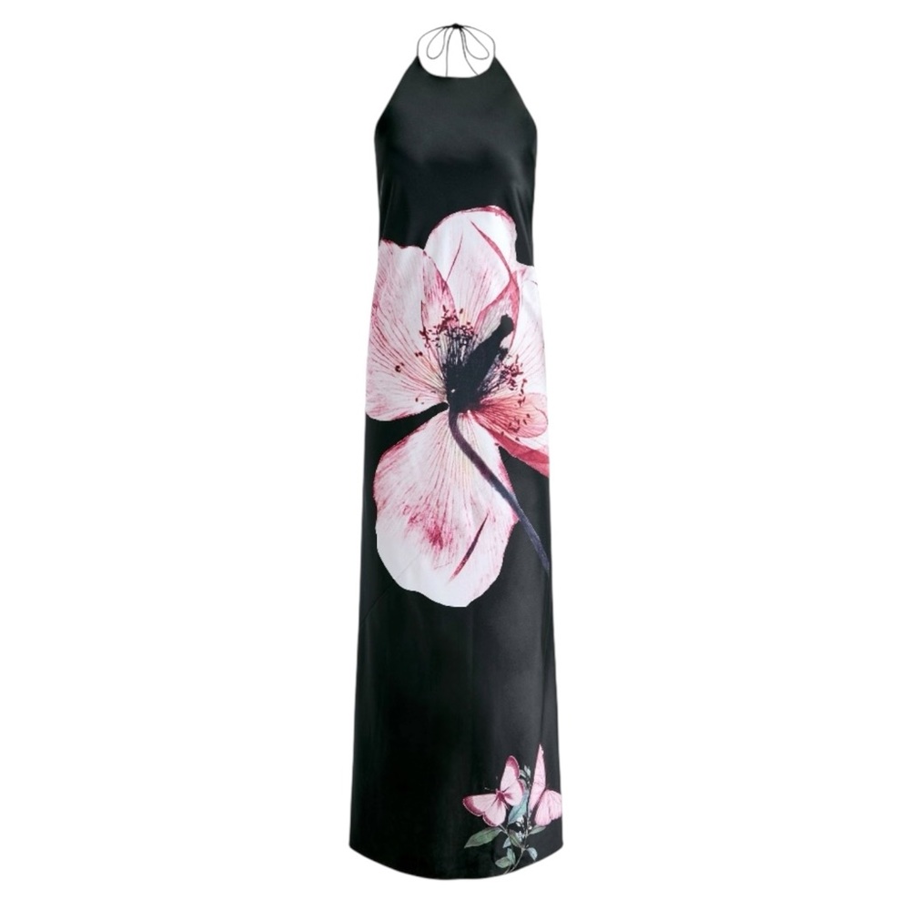 NWT Alice + Olivia Montana Tie Back Gown Maxi Dress Size 4 - Picture 6 of 10